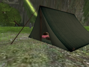 Cherno's tent in the cemetery